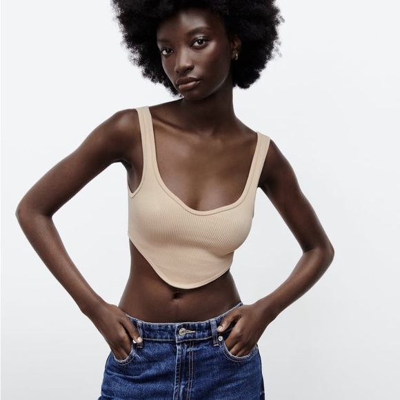 Zara Beige Pink Seamless Corset Top - Picture 12 of 16